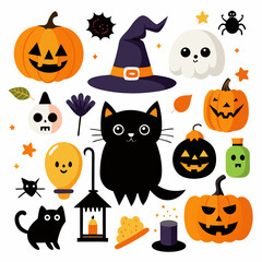 halloween icons set