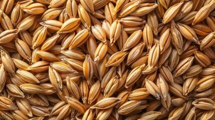 Close up of barley background, top view. Photorealistic high resolution macro photography for advertising or food design.
