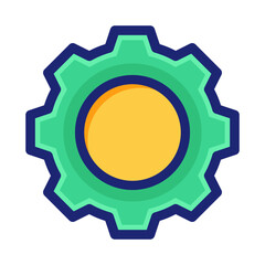 isolated gear system symbol, vector illustration