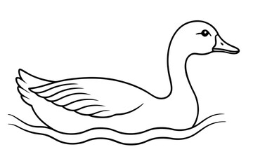 Detailed Vector Illustration of a Goose Upper Body Capturing Its Grace

