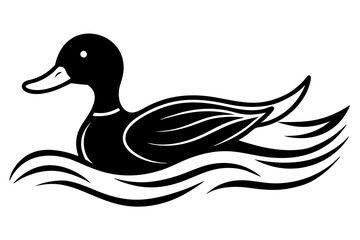 Whimsical Vector Art Featuring a Duck Having a Laugh in the Middle of a Silly Swim
