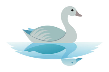 Serene Vector Illustration of a Goose in Profile for Tranquil Nature Scenes
