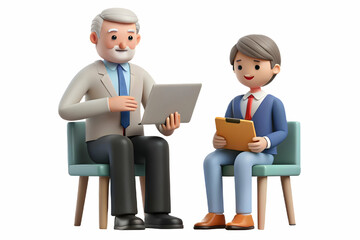 Obraz premium Flat Candid Mentorship Session: Senior Executive Mentoring Young Employee on ESG Initiatives for Growth and Community Impact - Vector Illustration