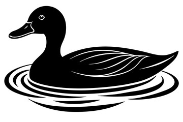 Vibrant Aerial Perspective of a Duck Swimming in Crystal Clear Waters Vector Illustration





