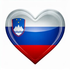 Fototapeta premium スロベニアの国旗のハート(Heart of Slovenia flag on white.) 