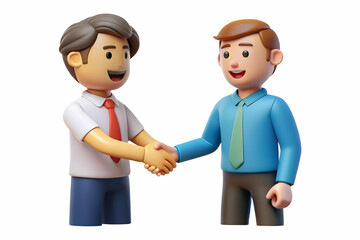 Flat Candid Negotiators Shaking Hands: A Simple Vector Illustration of Agreement in ESG Discussions - Symbolizing Community and Compromise on a White Background