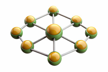Obraz premium Flat Glossy Network Connections on White Background - Symbolizing Community and Growth in ESG Business Negotiations - Vector Illustration