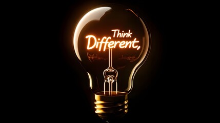 A creative light bulb with a glowing filament represents innovative thinking and unique ideas