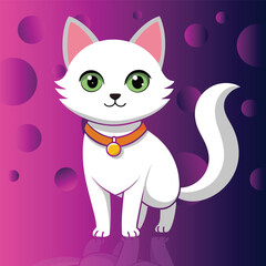 cute cat vector illustration, lady cat vector, love pussy cat, cartoon, cute, character, funny, illustration, anime, cat, pet, kitten, happy, animal, kitty, baby, adorable, design, kawaii, isolated