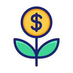 Iisolated money investment symbol, vector illustration
