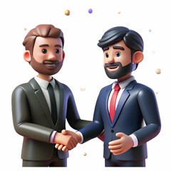 Fototapeta premium Abstract image of a businessman shaking hands with a client with bokeh lights concept as A soft focus digital art of a businessman shaking hands with a client against an abstract bokeh background; the