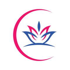 Fototapeta premium simple modern lotus flower logo vector template design illustration