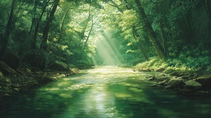 Fototapeta premium Serene Forest River
