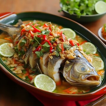 Elegant Thai Steamed Fish with Lime Pla Neung Manao