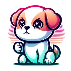 Obraz premium Cute Cartoon Puppy Dog Mascot Illustration