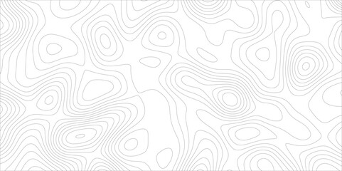 Ocean topographic line map with curvy wave isolines vector illustration. Abstract topographic contours map background, Vector contour topographic map. Cartography texture abstract banner use.	