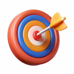 Vector Illustration of a Bullseye Target with Dart Hitting Center - Marketing Success Concept for Infographics on Achieving Business Objectives and Strategies