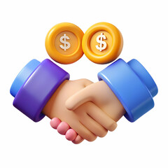 Vector illustration of a handshake over a contract, symbolizing business agreements, partnerships, and deals; clean design in neutral colors isolated on white for infographics.