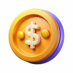 Fototapeta premium Macro Shot of a Glowing Promotional Coin with Currency Symbols and Ample Copy Space for Financial Promotions, Advertising and Branding