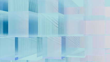 a blue and white abstract background with squares