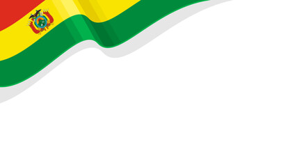 wavy bolivia flag vector background with copy space for text. bolivia national day