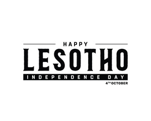 LESOTHO Independence Day vector design on a white background, Independence Day of LESOTHO with national flag, Typographic Design of LESOTHO Independence Day, Vector design of Lesotho national day