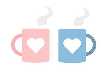 シンプルでかわいいペアのハートマグカップ