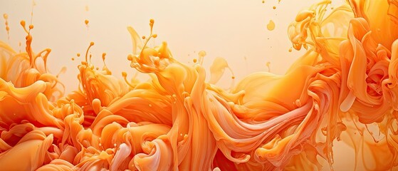Abstract Orange Liquid Art