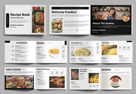 Recipe Book  Landscape Template Layout