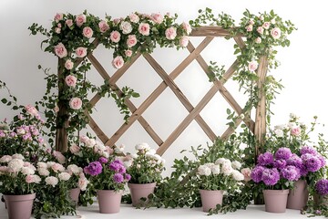 Fototapeta premium Rose and beautiful bouquet leaves