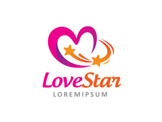 Obraz premium Love star logo symbol or icon template