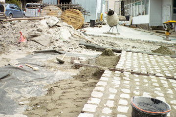 mess while a pavement repair