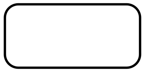 Rectangle shape with rounded corners. Rectangular thin frame isolated on transparent background