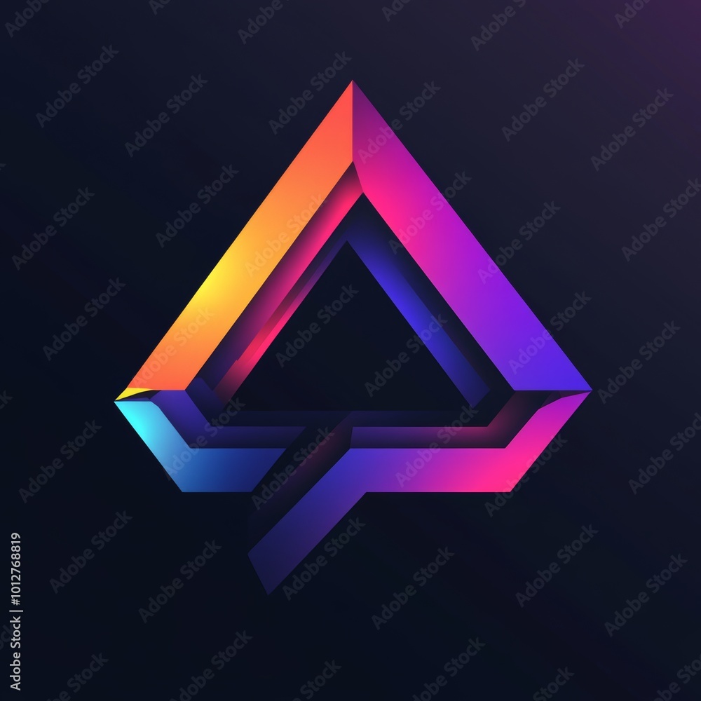 Poster Abstract Geometric Triangle Design   Colorful Gradient Shape