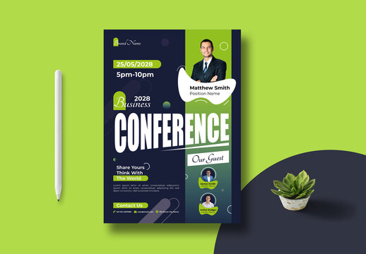 Business Conference Flyer Layout Design