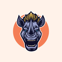 Fierce Rhino Mascot Vector Graphic