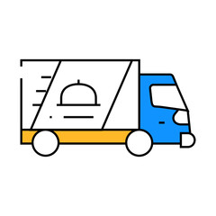 delivery truck line icon vector. delivery truck sign. isolated symbol illustration