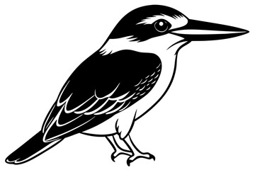 Cute kingfisher Bird halcyon senegalensis salute vector art illustration