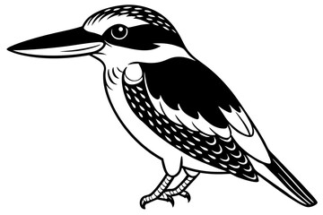 Cute kingfisher Bird halcyon senegalensis salute vector art illustration