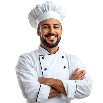 Chef smiling isolated on transparent background