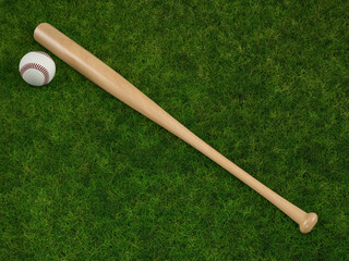 Baseball bat and ball