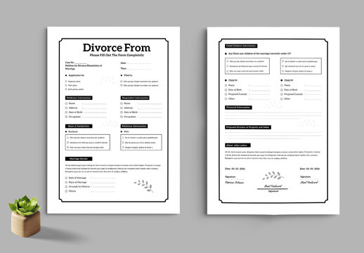 Divorce Form Template