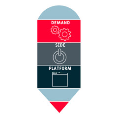 DSP - demand side platform acronym. business concept background. vector illustration concept with keywords and icons. lettering illustration with icons for web banner, flyer, landing pag