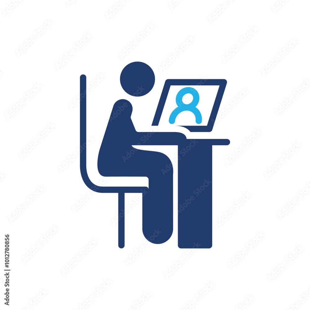 Poster video call colored icon vector design good for web or mobile app