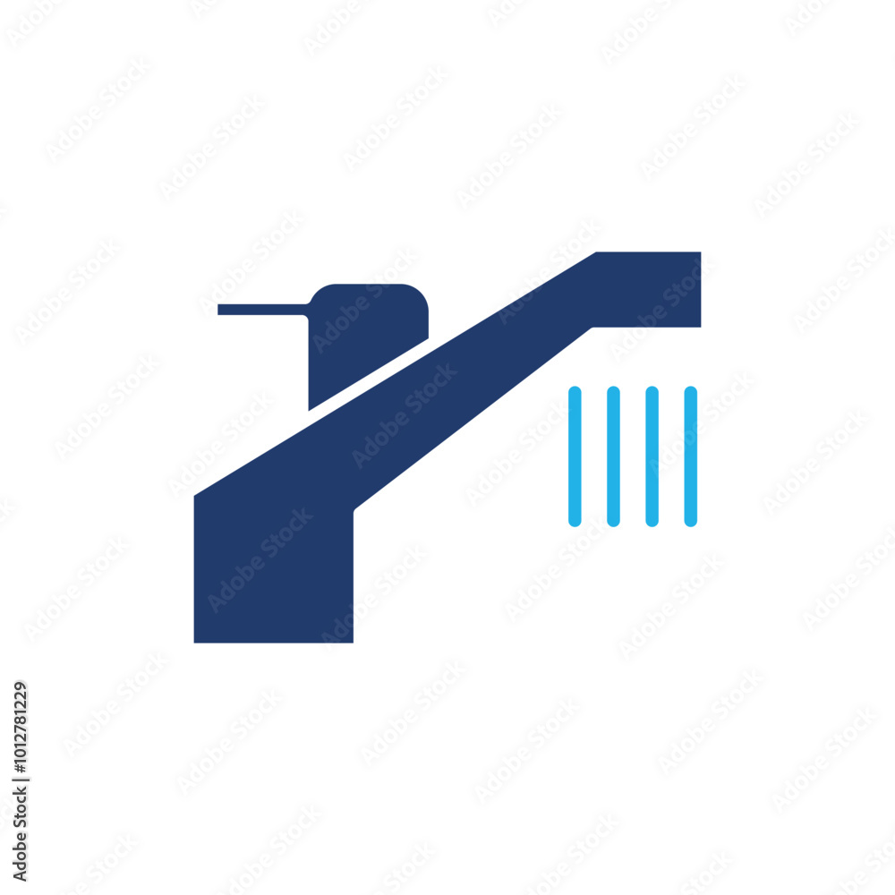 Poster automatic sensor faucet colored icon vector design good for web or mobile app
