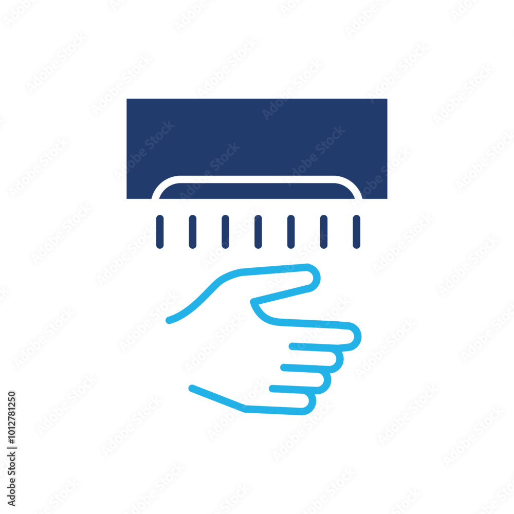 Poster automatic hand dryer colored icon vector design good for web or mobile app