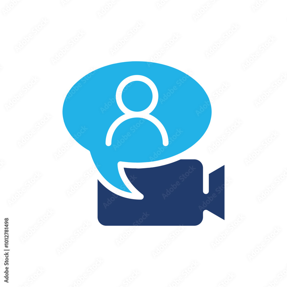 Aufkleber video chating colored icon vector design good for web or mobile app