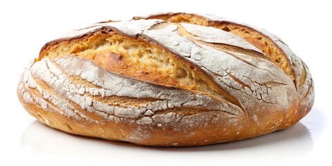 Freshly baked bread on a light white background