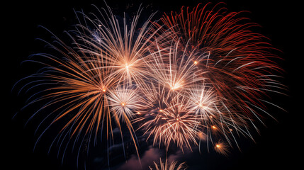 A beautiful night sky with fireworks.