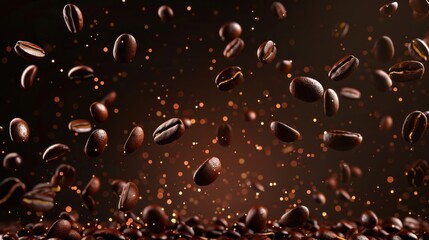 Coffee Beans Falling